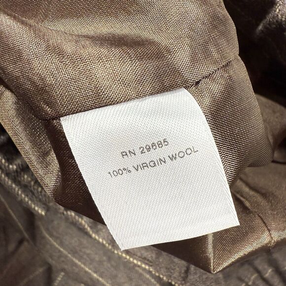 Pendleton Pants Women's 8 Wool Trousers High Waist Pleated Brown Pin Striped - Picture 10 of 11